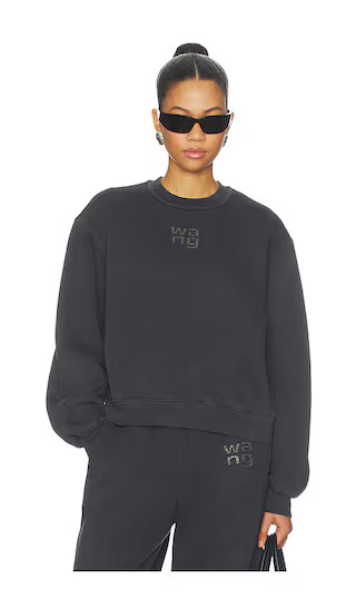 Hotfix Logo Sweatshirt in Washed Black | Revolve Clothing (Global)