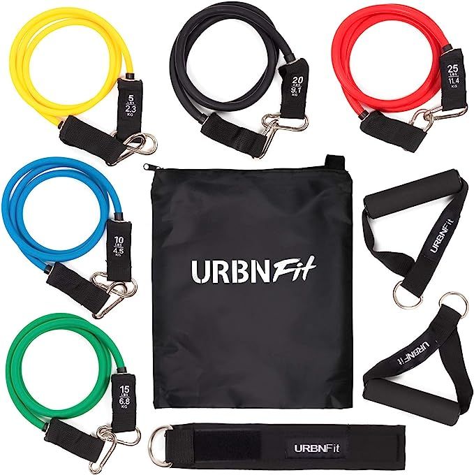 Resistance Bands Set (12 Piece) Includes Door Anchor, Ankle, Wrist Strap, Exercise Guide and Carr... | Amazon (US)