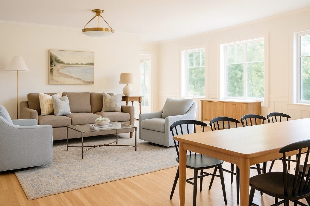 I’m just dipping my toe into AI rendering and wow, how cool is this? I transformed my recent Modern Cottage Living/Dining Room moodboard into a realistic room and am very impressed with how it turned out. I’m sure I’ll be integrating this tool into my design client projects soon! What do you think? Would you want to have this option for a project?

#LTKHome