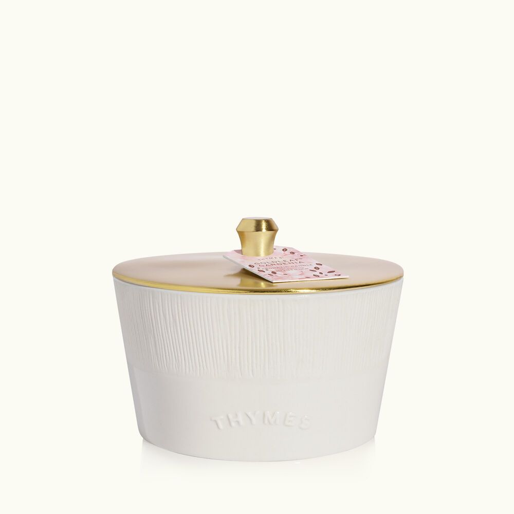 Goldleaf Gardenia Statement 3-Wick Candle | Thymes | Thymes