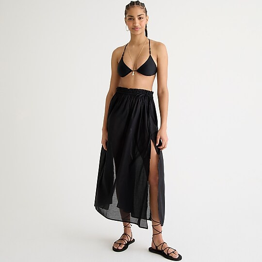 Cotton voile side-tie beach skirt | J. Crew US