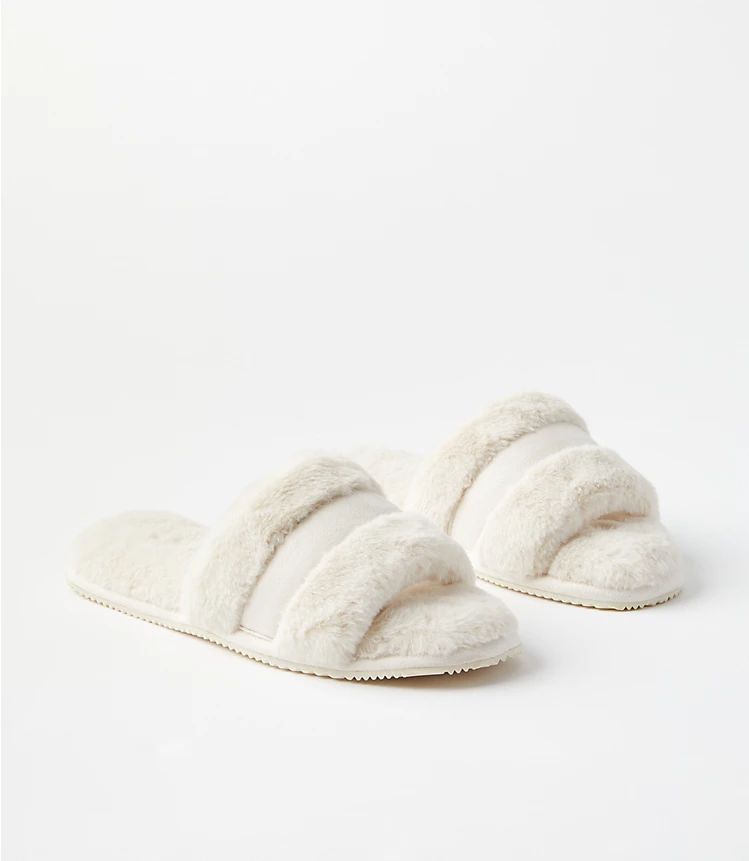 Faux Shearling Slide Slippers | LOFT