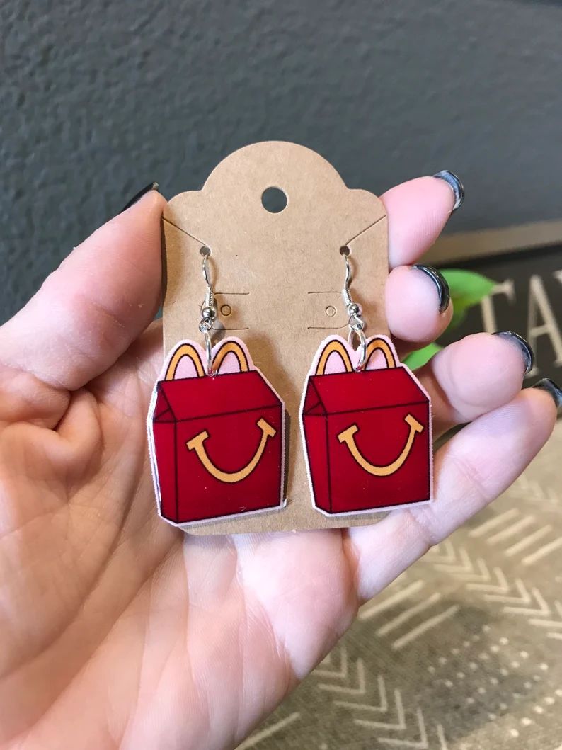 Happy Meal Earrings Mcdonalds Earrings Happy Meals Kids Meals Mcdonalds Ronald Mcdonald Fast Food... | Etsy (US)