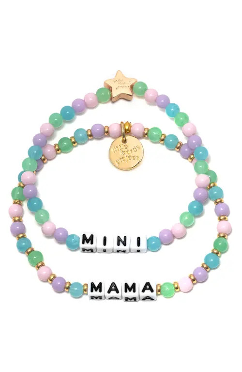 Little Words Project Mama & Mini Set of 2 Beaded Bracelets in Gold Multi at Nordstrom, Size Small | Nordstrom