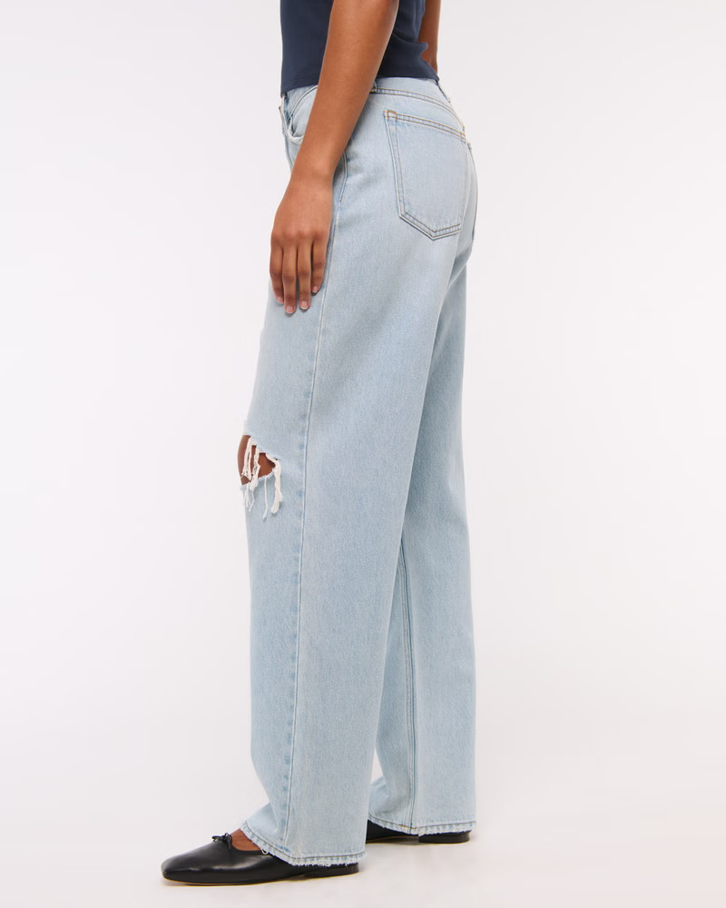 Women's Curve Love Mid Rise Slouchy Jean | Women's Bottoms | Abercrombie.com | Abercrombie & Fitch (US)