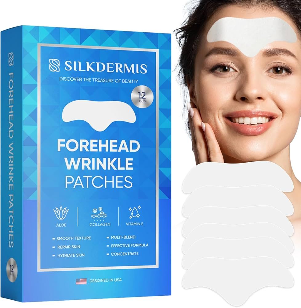 SILKDERMIS Forehead Wrinkle Patches 12Pcs with Aloe, Collagen, Vitamin E, Anti Wrinkle Patches, F... | Amazon (US)