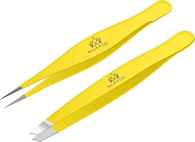 Majestic Bombay Fine Point + Slant Tweezers for Women and Men – Splinter Ticks, Facial, Brow an... | Amazon (US)