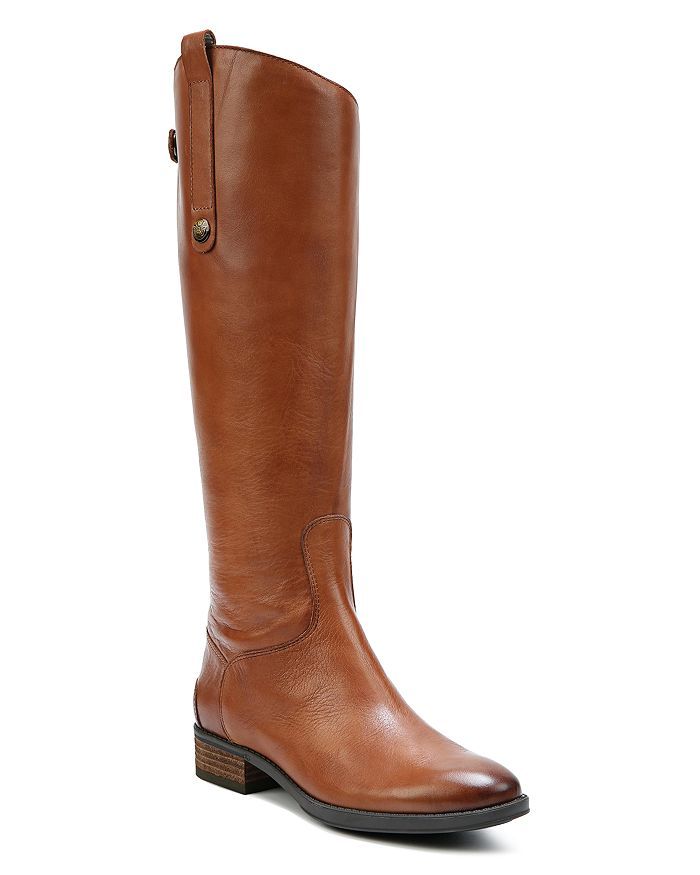 Women's Penny Round Toe Leather Low-Heel Riding Boots | Bloomingdale's (US)