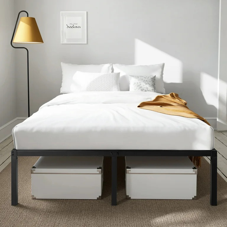 Amolife Heavy Duty Queen Size Metal Platform Bed Frame with 16.5'' Large Under Bed Storage Space ... | Walmart (US)