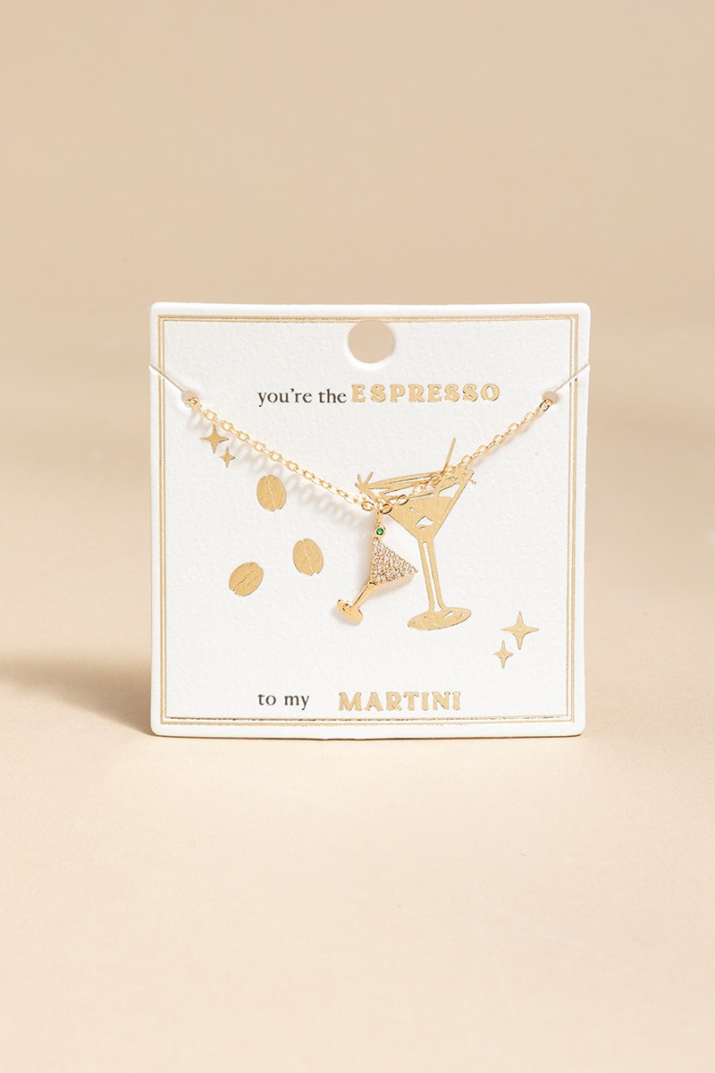 Espresso To My Martini Carded Pendant Necklace | Francesca's