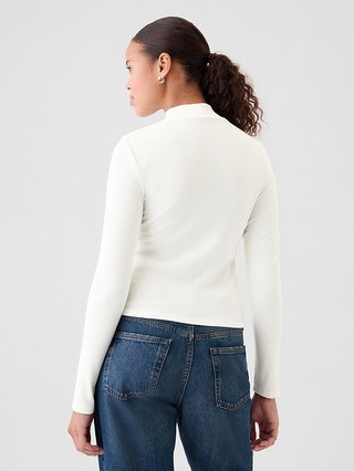 Modern Rib Cropped Mockneck Shirt | Gap (US)