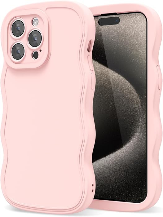 oakxco Silicone Case for iPhone 15 Pro Max Case Wavy Edge, Cute Curly Wave Frame Ripple Trendy De... | Amazon (US)