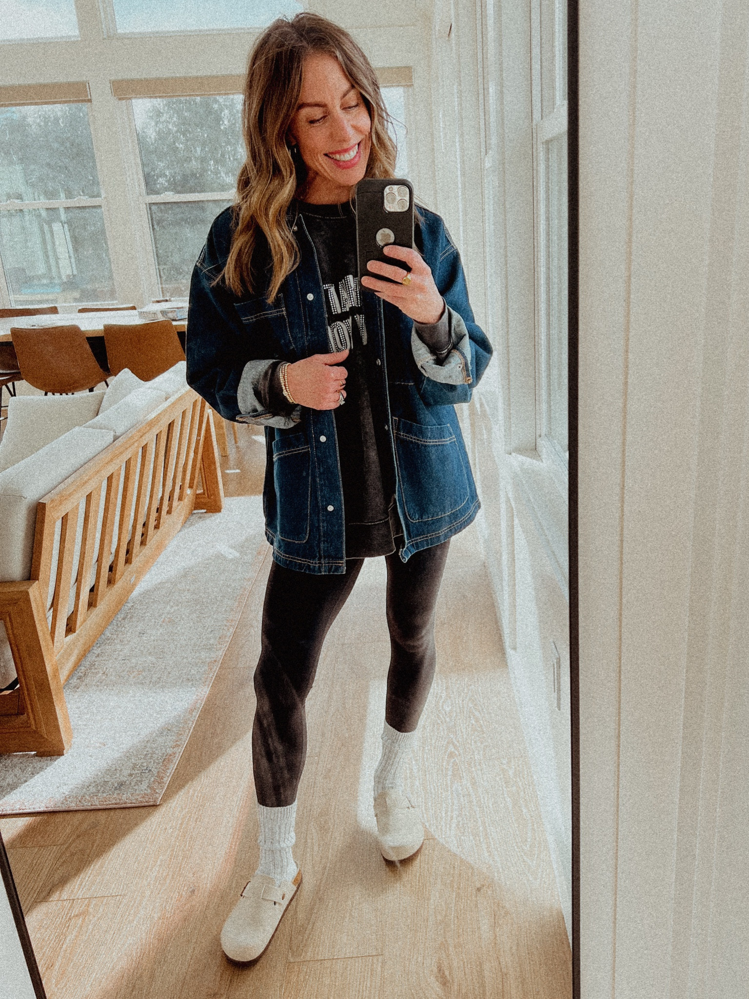 My daily uniform, brought to you by Target: leggings, socks/socks, oversized tee and jacket! 🤩🎯

#LTKOver40 #LTKShoeCrush #LTKFindsUnder50