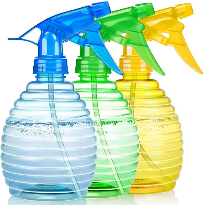 Spray Bottles - 3 Pack, 16 oz - Mist/Stream, Bright Colors, Sturdy, Leak Proof, BPA Free, For Cle... | Amazon (US)
