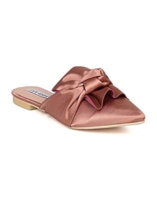 CAPE ROBBIN Women Knotted Flat Mule - Bow Slip On Sandal - Pointy Toe Slide - HK10 by | Amazon (US)