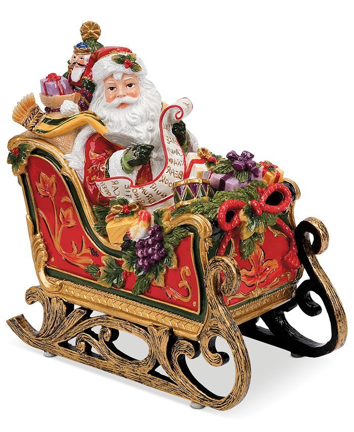Fitz and Floyd Regal Holiday Santa in Sleigh Musical Figurine & Reviews - Shop All Holiday - Home... | Macys (US)