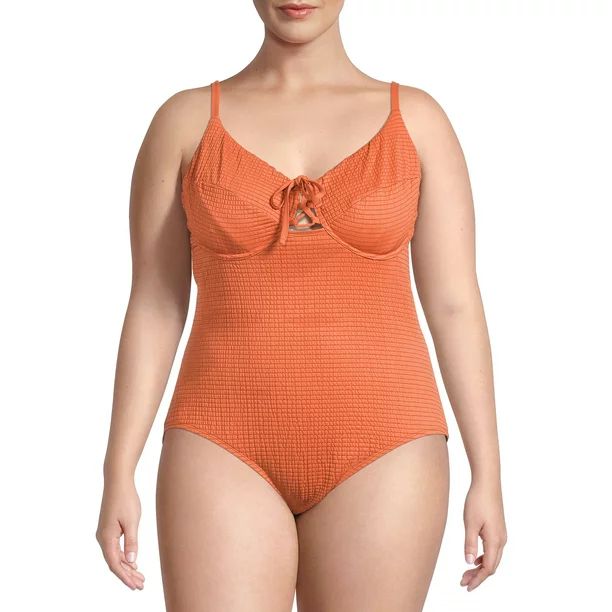 Time and Tru Women's Smocked One Piece Swimsuit | Walmart (US)