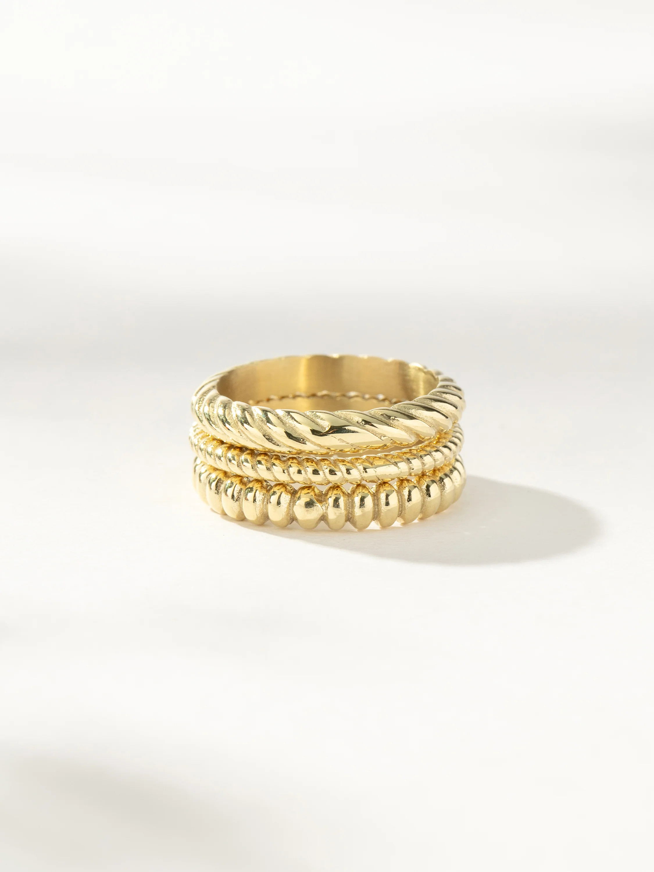 On The Move Ring Stack of 3 | Gold Layered Ring Set | Uncommon James | Uncommon James