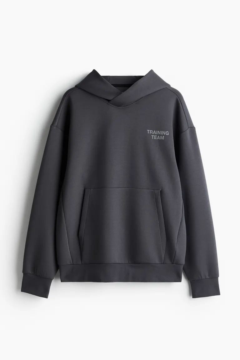 DryMove™ Sports Hoodie - Long sleeve - Regular length - Dark gray - Men | H&M US | H&M (US + CA)