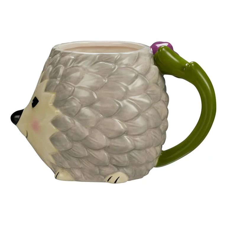 Mainstays Happy Hedgehog Sculpted Mug, 17.24 Ounces, Grey, Earthenware - Walmart.com | Walmart (US)