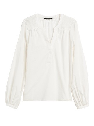 Petite Cotton Balloon-Sleeve Top | Banana Republic (US)