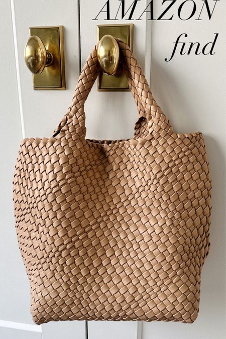 Amazon woven bag, leather tote bag, beach travel handbag #amazon #amazonfinds 

#LTKunder100 #LTKstyletip #LTKFind