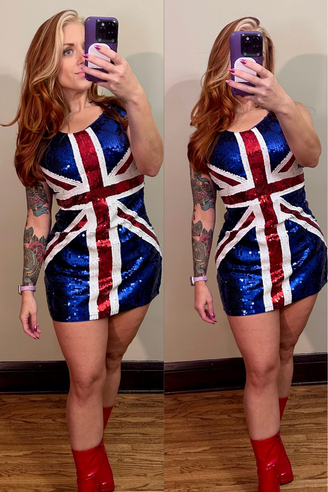 So, this did not come in time to be my favorite Spice Girl for Halloween BUT my Ginger Spice dreams have come true!
Might just wear it to the store or something later!
Wearing a medium. Wish I had gotten a large because it is pretty short in the back!

#LTKmidsize