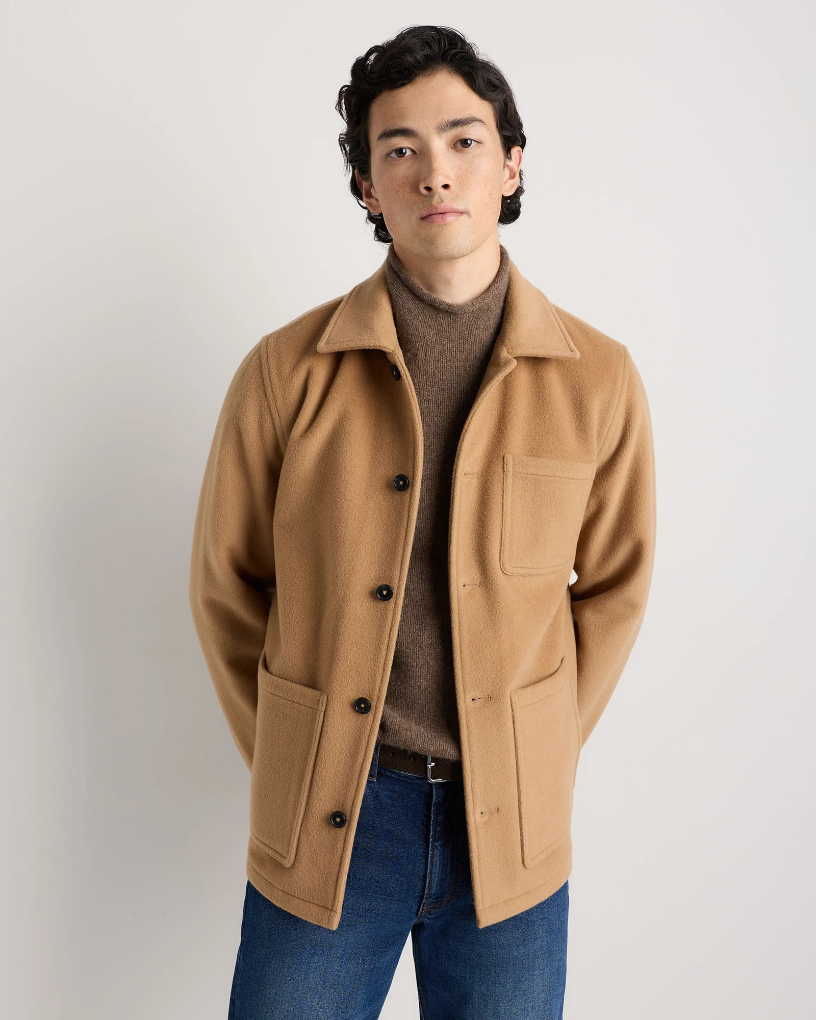 Quince | Men's Wool Cashmere Chore Jacket in Caramel, Size XXL | Quince