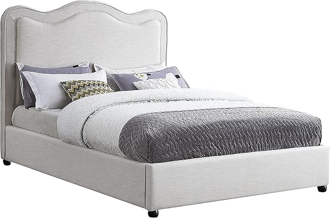 Meridian Furniture FelixCream-K Felix Collection Modern | Contemporary Linen Textured Fabric Upho... | Amazon (US)