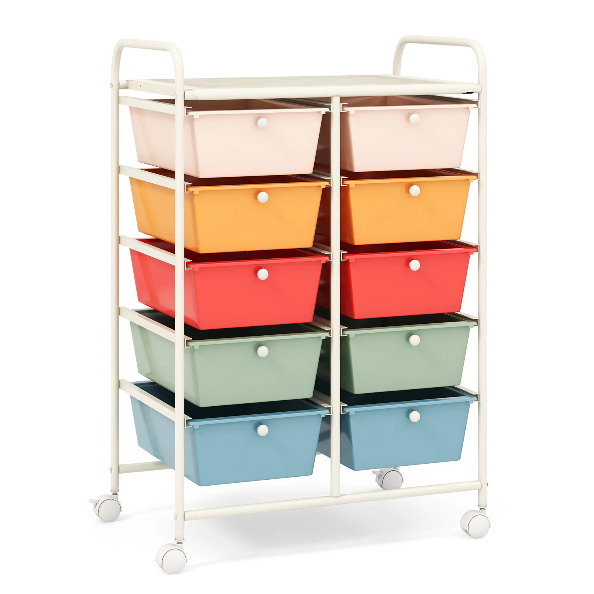 Milin 10 Drawer Storage Drawer with Locking Wheels | Wayfair North America