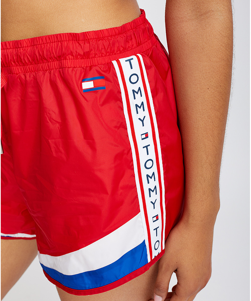 Tommy Hilfiger Women's Active Shorts TRE_TRUE - True Red Tape Stripe Windbreaker Shorts - Women | Zulily