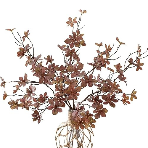 Emivery 6Pcs Fake Fall Greenery Stems, Artificial Fall Leaves Branches Faux Plants Silk Eucalyptus Leaves for Indoor Outdoor Home Table Centerpieces Thanksgiving Decoration | Amazon (US)