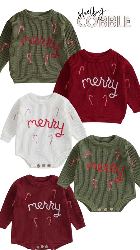 Cute baby sweaters/jumpers for Christmas! Embroidered with sequin candy canes 

#LTKSeasonal #LTKbaby #LTKHoliday