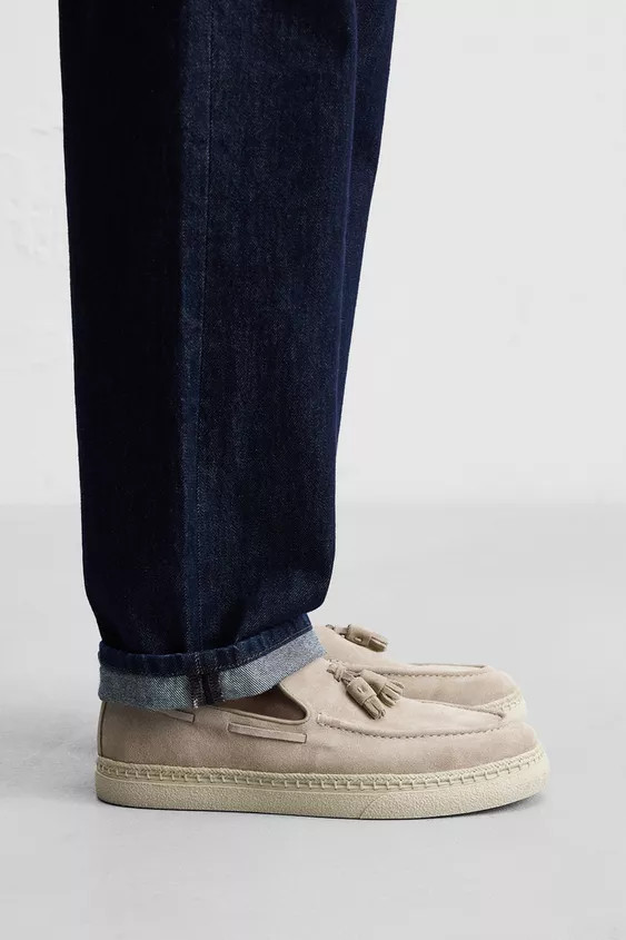 CASUAL LEATHER LOAFERS WITH TASSELS | Zara UK