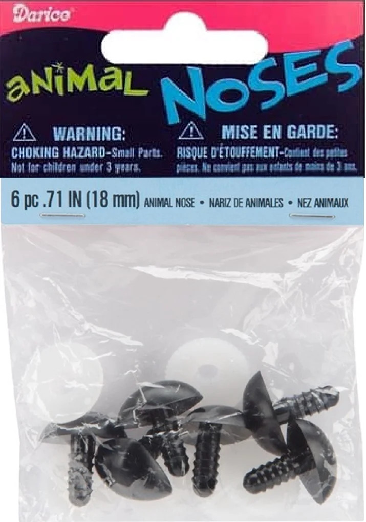 Darice D Shape Shank Back Animal Nose 18mm - 6 per Bag BLACK | Walmart (US)