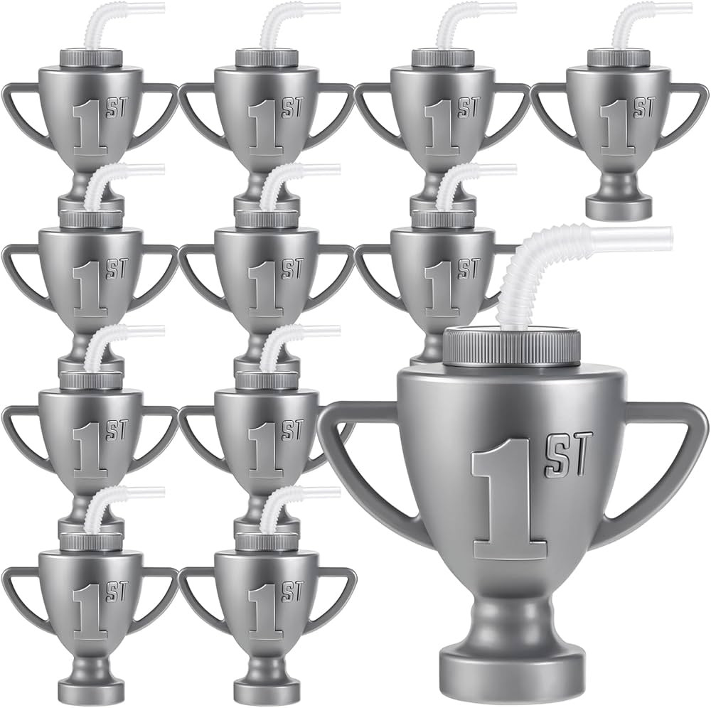 Amyhill 12 Pcs Race Car Trophy Cups With Straws and Lids 12 Oz Plastic Race Car Birthday Party Su... | Amazon (US)