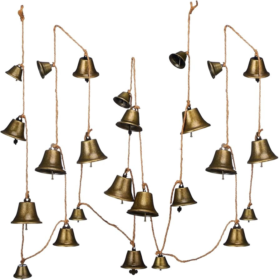Zonon 8.86 ft Christmas Bronze Jingle Bells Hanging String Vintage Jingle Bell Decorative Craft B... | Amazon (US)