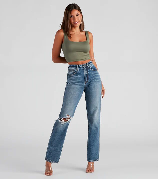 Jay High-Rise Straight Denim Jeans | Windsor Stores