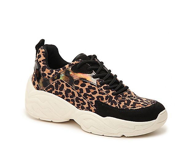 Steve Madden Shirli Sneaker - Women's - Light Brown/Black Leopard Faux Suede | DSW