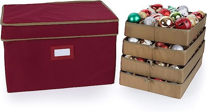 Covermates Keepsakes - 96PC Adjustable Ornament Storage Box - Holds 3 Inch Ornaments - Heavy Duty... | Amazon (US)