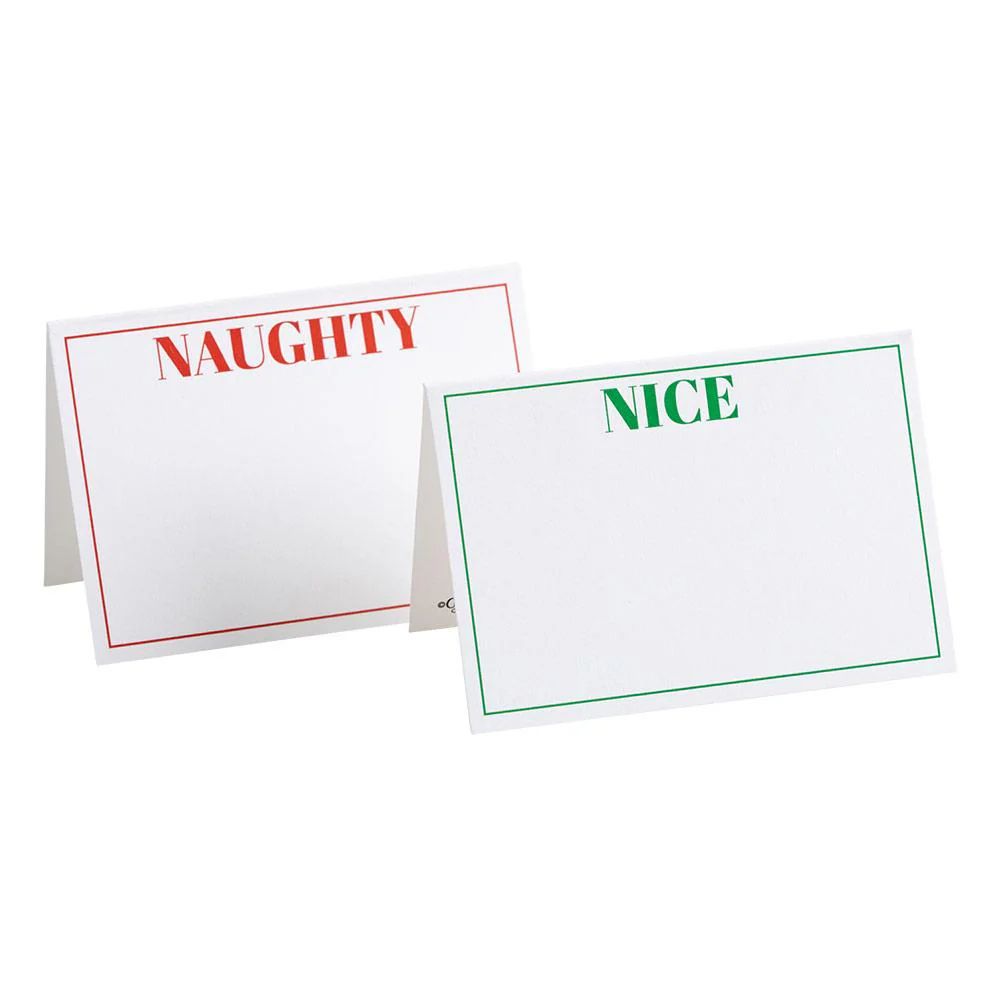 Naughty or Nice Reversible Place Cards | Over The Moon