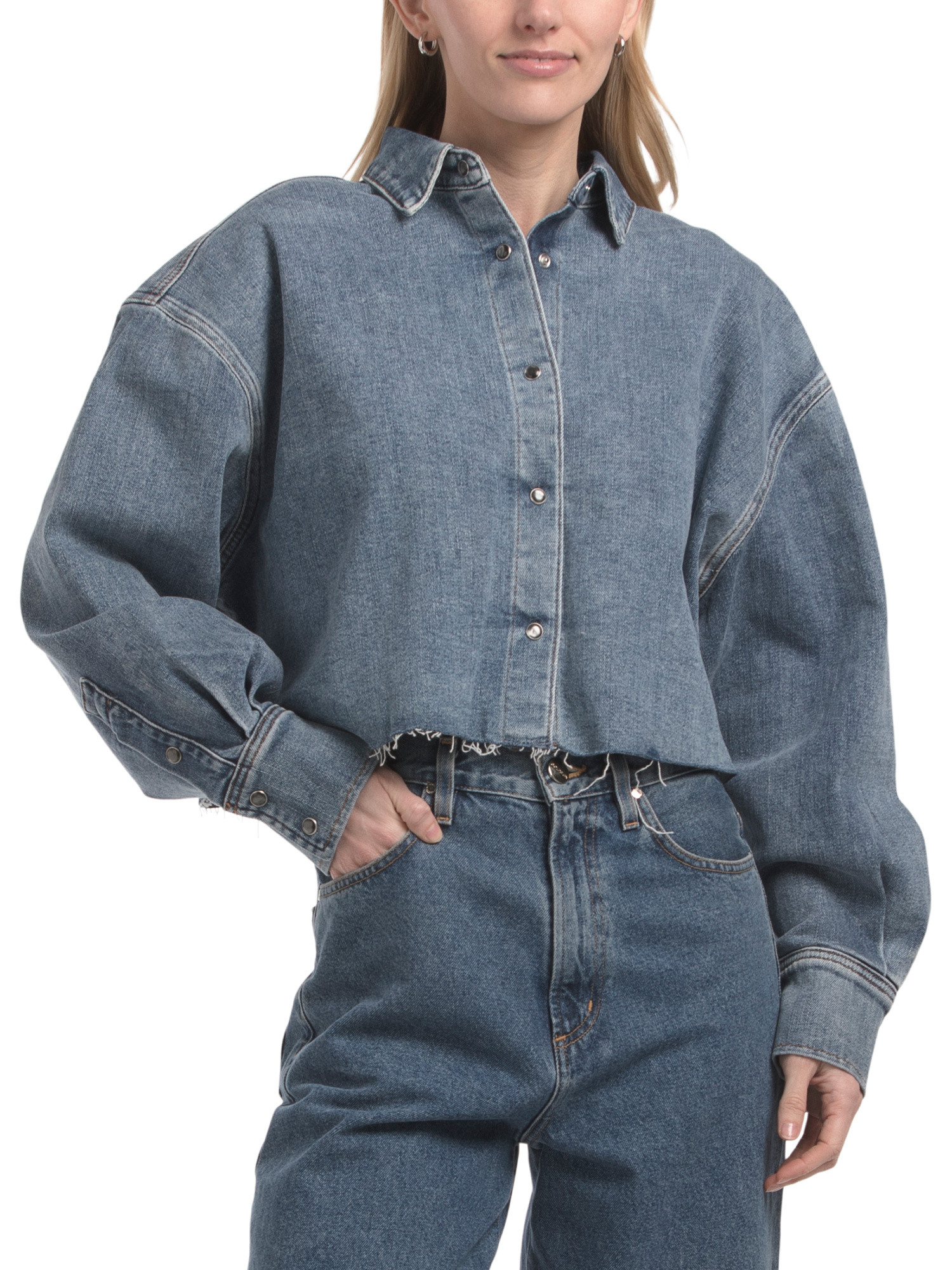 Cropped Denim Shirt | TJ Maxx