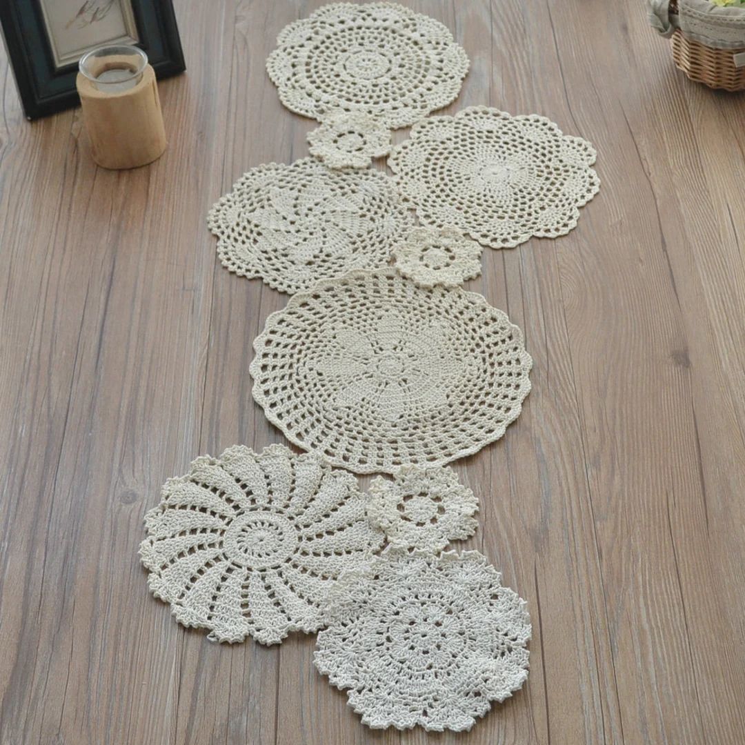 Assorted Hand Crochet Doilies Lot for DIY Table Runner Rustic Wedding French Country Retro Party ... | Etsy (US)