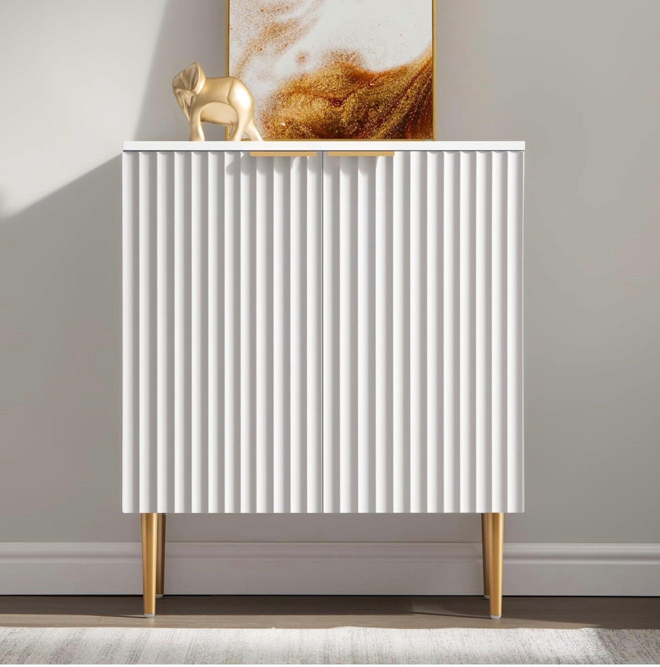 Fluted Sideboard Buffet Cabinet - Modern Credenza Storage Cabinet with 2 Doors & Adjustable Shelf

#LTKSaleAlert #LTKHome #LTKU