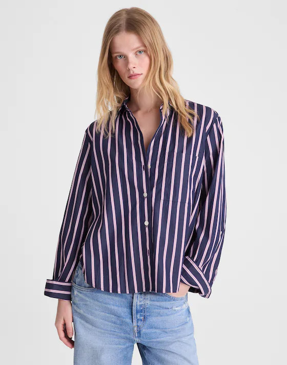 The Signature Y-Neck Shirt in Poplin | Madewell