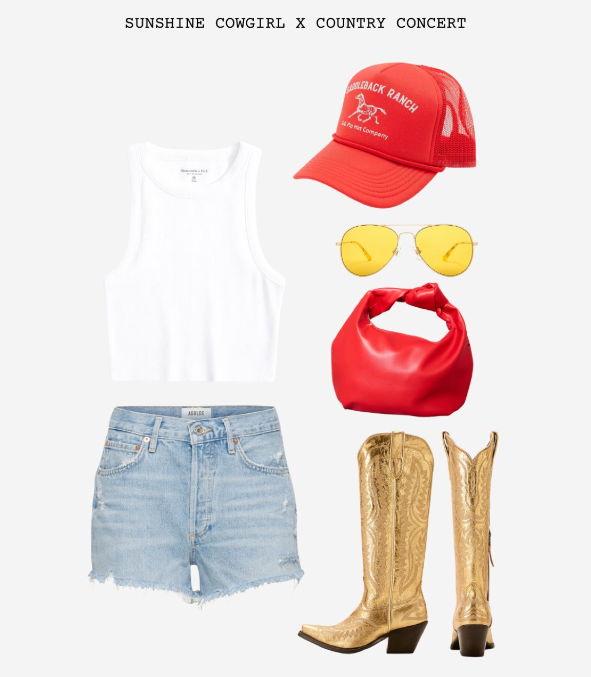This Gigi Pip trucker ❤️ 

trucker hat l gold boots l country concert l cowboy boots 

#LTKFestival