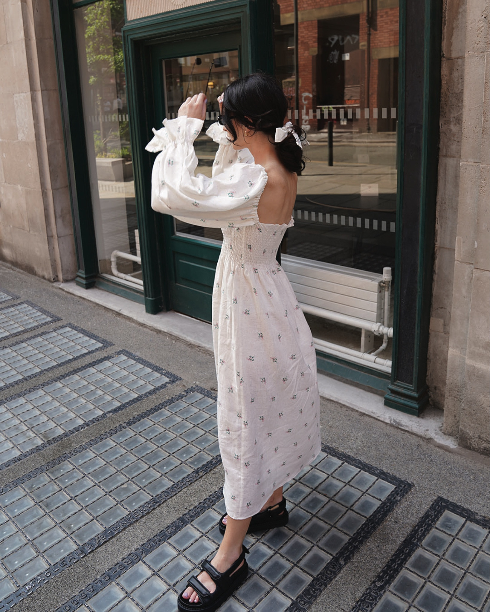 dress by sleeper 
sandals by isabel marant 
sunglasses by le specs 
#summeroutfitideas #summerdress 

#LTKSeasonal #LTKhome