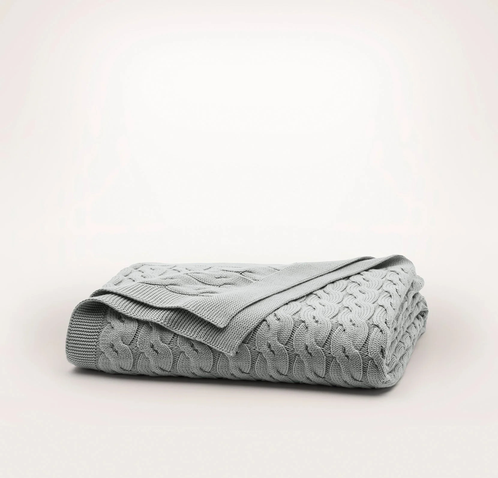 Modern Cable Knit Throw Blanket - Shore | Boll & Branch