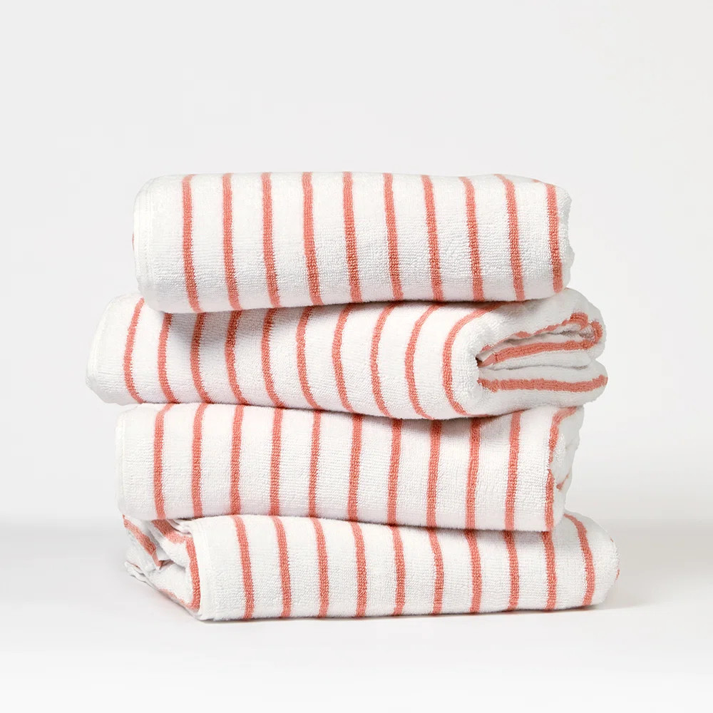 4 Pack Cotton Cabana Stripe Beach Pool Towels (Set of 4) | Wayfair North America