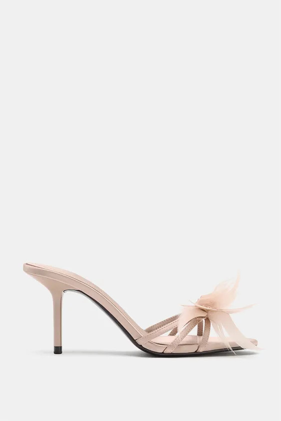 SANDALI CON TACCO E DETTAGLIO PIUME | Zara IT